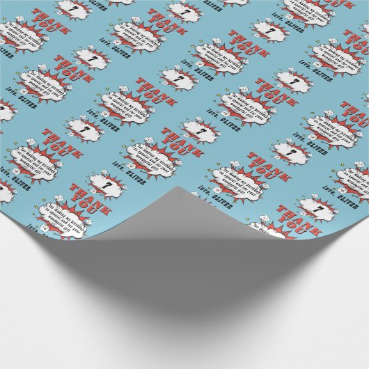 Superheld Comic Speech Bubble Birthday Hartelijk d Cadeaupapier (Hoek)