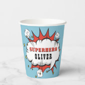 Superheld Comic Speech Bubble Boy Birthday Party Papieren Bekers (Achterkant)
