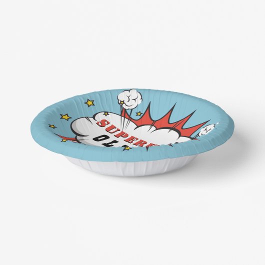 Superheld Comic Speech Bubble Boy Birthday Party Papieren Kommen (Gebogen)