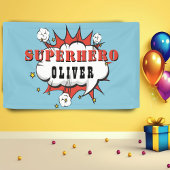 Superheld Comic Speech Bubble Boy Birthday Party Spandoek