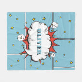 Superheld Comic Speech Bubble Boy Foto Fleece Deken (Voorkant (Horizontaal))