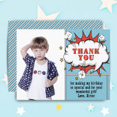 Superheld Comic Speech Bubble Foto Birthday Dank Briefkaart
