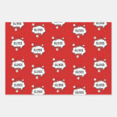 Superheld Comic Speech Bubble Red Boy Naam Inpakpapier Vel (Voorkant 2)