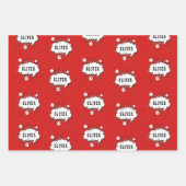 Superheld Comic Speech Bubble Red Boy Naam Inpakpapier Vel (Voorkant 2)