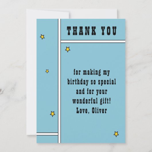 Superheld Comic Speech Bubble Verjaardag Bedankkaart (Achterkant)