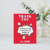 Superheld Comic Speech Cloud Birthday Hartelijk da Briefkaart (Staand voorkant)