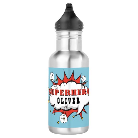 Superheld Comic Speech Cloud Boy Waterfles (Rechts)