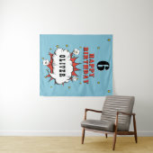 Superheld Comic Spraakballon Jongen Verjaardagsfee Wandkleed (In Situ (horizontaal))