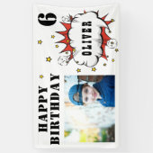 Superheld Comic Sprechballon Jongen Verjaardag Fot Spandoek (Verticaal)