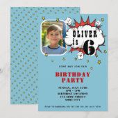 Superheld Comic Spreekballon Jongen Verjaardagsfee Kaart (Voorkant / Achterkant)