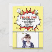 Superheld Comic Spreekwolk Jongens Verjaardag Bedankkaart (Voorkant)