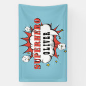 Superheld Comic Spreekwolk Jongens Verjaardagsfees Spandoek (Verticaal)