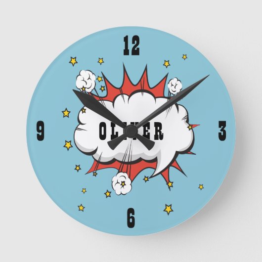 Superheld Comic Spreekwolk Jongensnaam Ronde Klok (Voorkant)