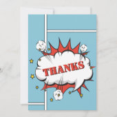 Superheld Comic Spreekwolk Verjaardag Bedankkaart (Voorkant)