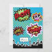 Superheld Comic Strip Blue Bedankt voor je opmerki (Achterkant)