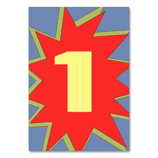 Superheld Comic Tafelnummers (Achterkant)