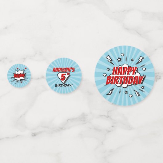 Superheld Comic Verjaardag Feesttafel Confetti (Voorkanten)