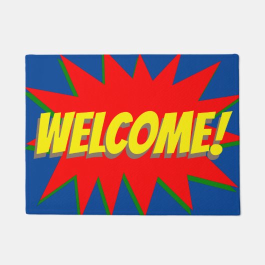 Superheld Comic Welkom Deurmat (Voorkant)