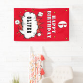 Superheld Comic Wolk Rode Jongen Verjaardagsfeestj Spandoek (Insitu)