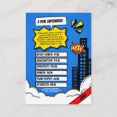 Superheld Custom Comic Trading Kaart voor Boy Gift Contactkaartje (Achterkant)