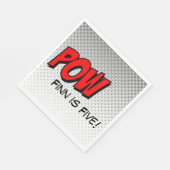 Superheld Custom Napkins - POW Black White Back Servetten (Hoek)