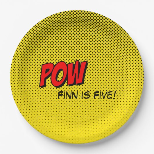 Superheld Custom Paper Bord - POW Yellow Back (Voorkant)