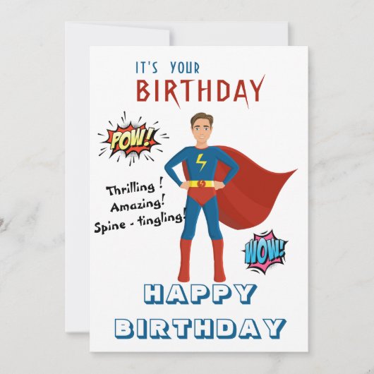 Superheld Custom Photo Birthday Kaart (Voorkant)