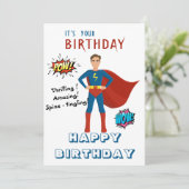 Superheld Custom Photo Birthday Kaart (Staand voorkant)