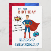 Superheld Custom Photo Birthday Kaart (Voorkant / Achterkant)