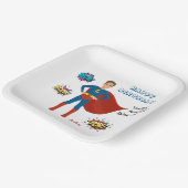 Superheld Custom Photo Birthday Paper Borden Papieren Bordje (Gebogen)