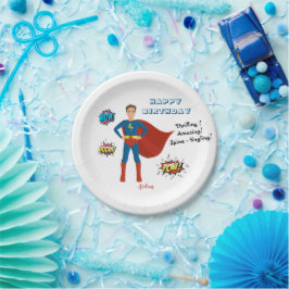 Superheld Custom Photo Birthday Papieren Bordje