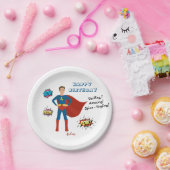 Superheld Custom Photo Birthday Papieren Bordje (Feest)