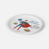 Superheld Custom Photo Birthday Papieren Bordje (Gekanteld)