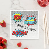 Superheld Custom servetten - Word Art Verjaardag (Insitu)