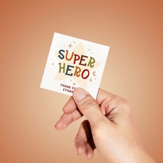 Superheld Cute Feest Dieren Kinderen Verjaardag Vierkante Sticker