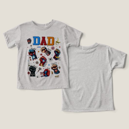 Superheld Dad Power Fists (Ontwerp Voorkant & Achterkant)