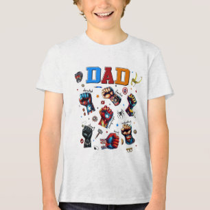 Superheld Dad Power Fists Tri-Blend Shirt