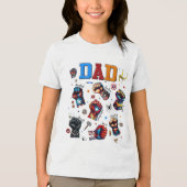 Superheld Dad Power Fists Tri-Blend Shirt (Voorkant)