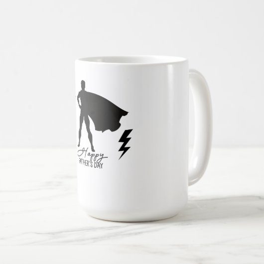 Superheld Dad Silhouette | Vaderdag Hero Koffiemok (Voorkant rechts)