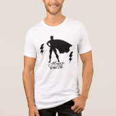 Superheld Dad Silhouette | Vaderdag Hero Tri-Blend Shirt (Voorkant)