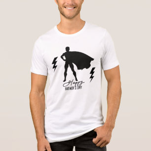 Superheld Dad Silhouette   Vaderdag Hero Tri-Blend Shirt