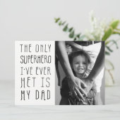 Superheld Dad Vaderdag Foto Kaart (Staand voorkant)