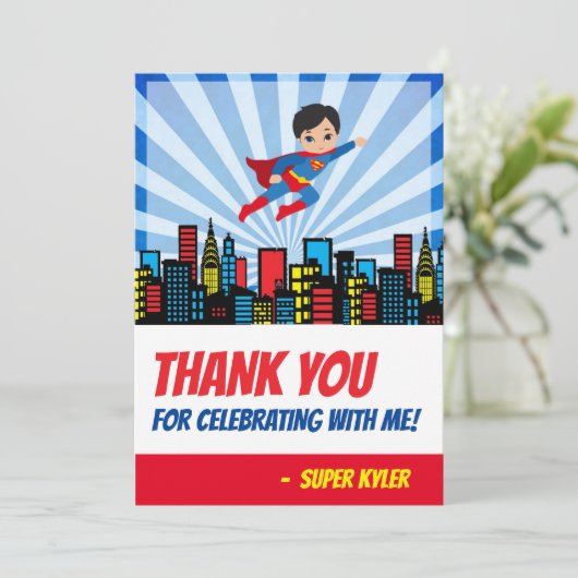Superheld Dank je kaart (Staand voorkant)