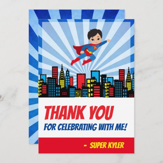 Superheld Dank je kaart (Voorkant / Achterkant)