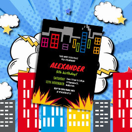 Superheld Dark City Building Thema Kinderen Verjaa Kaart