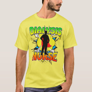 Superheld Dialysis Nurse Superhelds Draag Scrubs T T-shirt