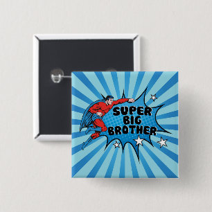 Superheld die een Big Brother wordt Vierkante Button 5,1 Cm