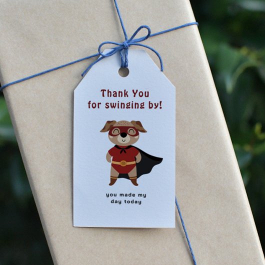 Superheld Dieren Cute Kinderen Verjaardag Cadeaulabel