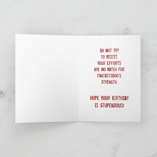 Superheld Dog Birthday Card Kaart (Binnen)