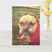 Superheld Dog Birthday Card Kaart (Gele Bloem)